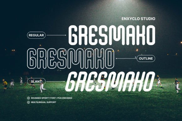 Gresmako: A Sporty, Rounded Display Font for Modern Design